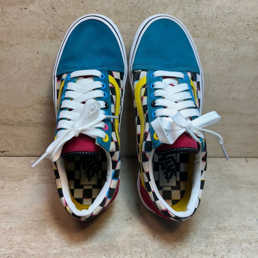 Vans Old Skool 3D Checkerboard Multi Color Suede Skate Shoes Womens 8 Mens 6.5 - Picture 5 of 7